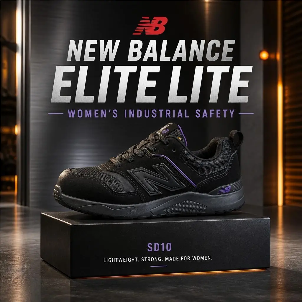 New Balance Women’s Industrial Elite Lite SD10 Work Shoes Sz 10.5 B Black Purple