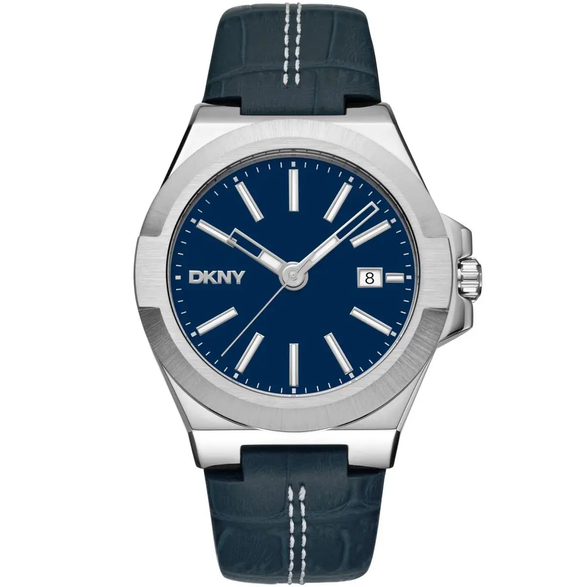Dkny Men`s DK1G047L0025 Everyday Modernist Dark Blue Leather Wristwatch