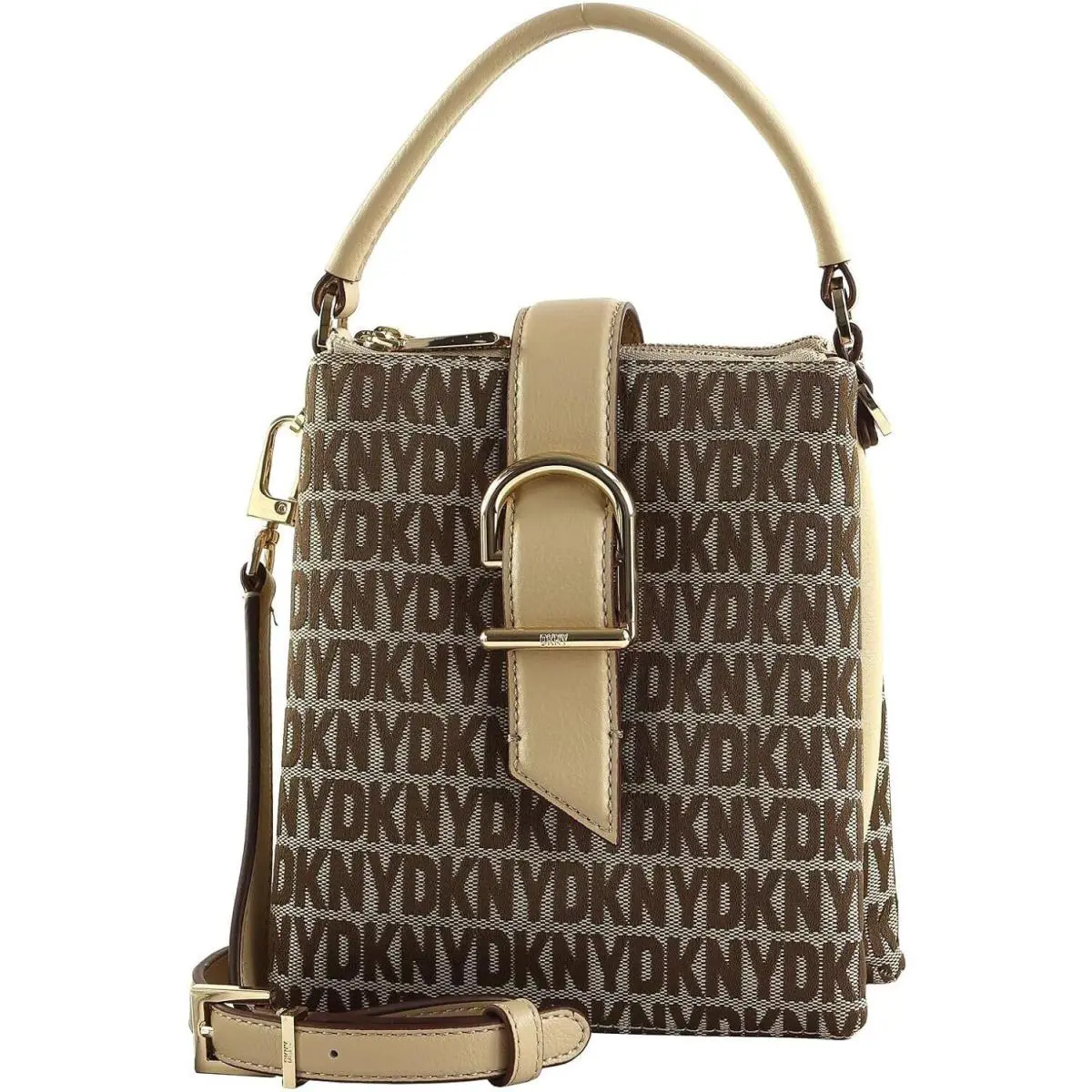 Dkny Top Zip Closure Casual Corssbody Chino/light Khaki