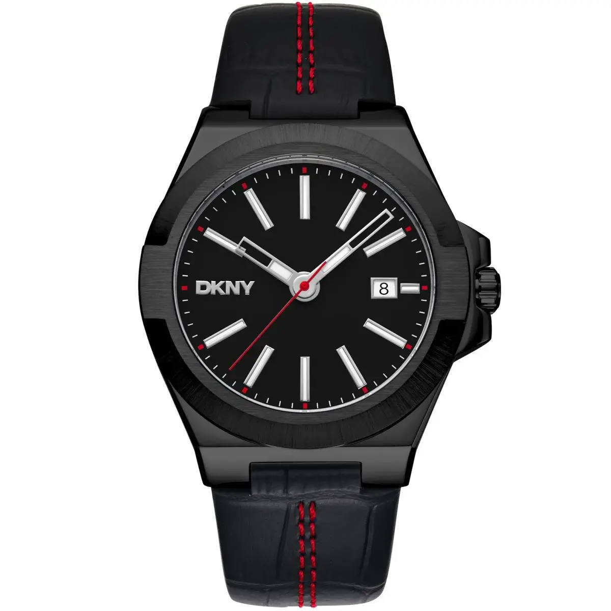 Dkny Men`s DK1G047L0035 Everyday Modernist Black Leather Wristwatch