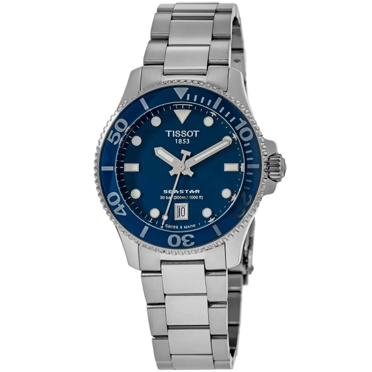 Tissot Seastar Blue Dial 36mm Womens Quartz Watch T120.210.11.041.00 - Dial: Blue