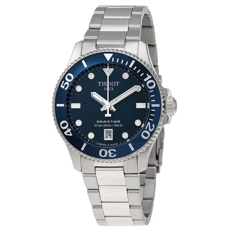 Tissot Seastar 1000 Blue Dial Stainless Steel Men`s Watch T120.210.11.041.00 - Dial: Blue, Band: Silver, Bezel: Blue
