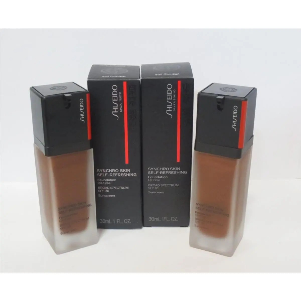 Synchro Skin Self-refreshing Foundation 560 Obsidian 1 OZ Lot OF 2 by Shiseido