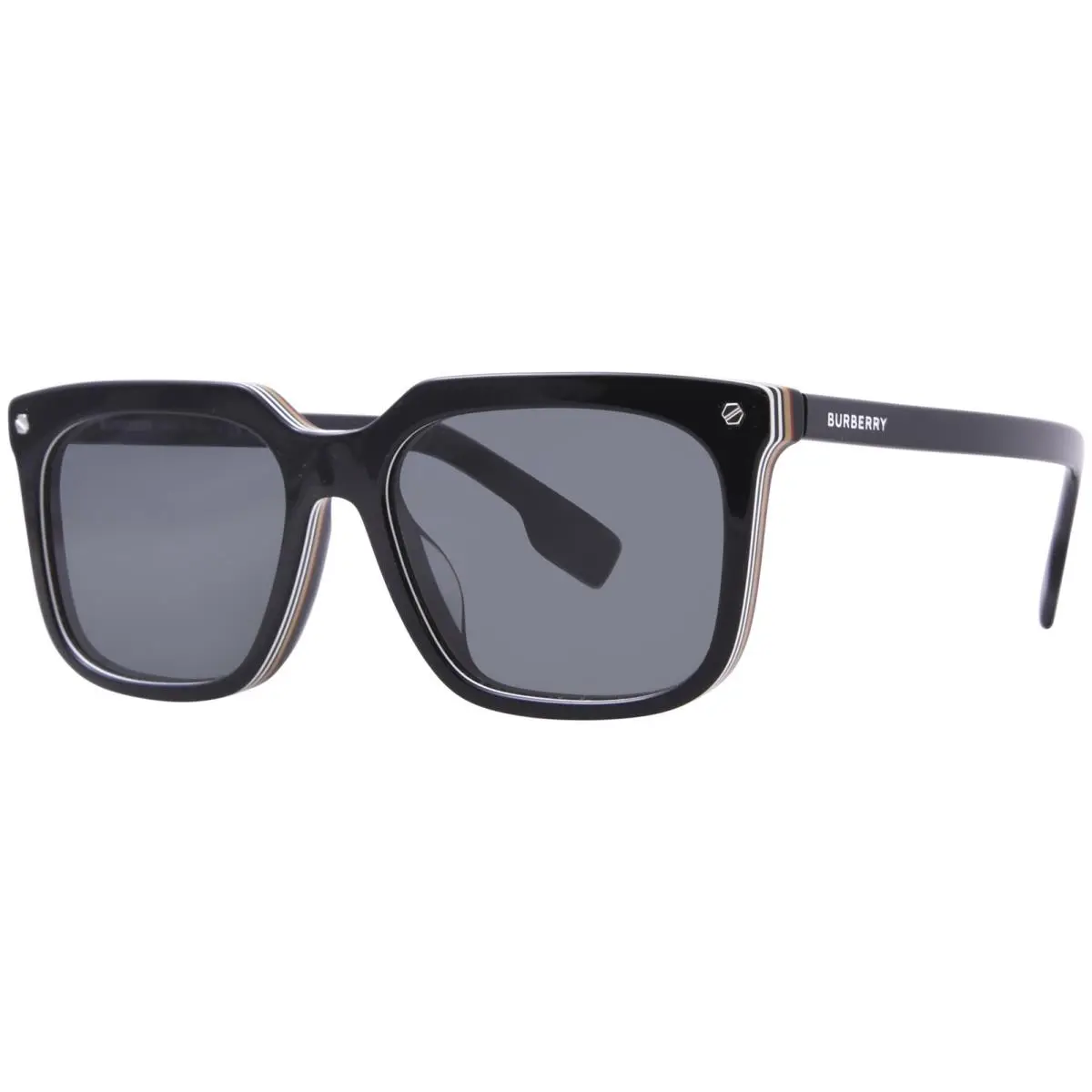 Burberry Carnaby BE4337 379887 Sunglasses Men`s Black/grey Square Shape 56mm