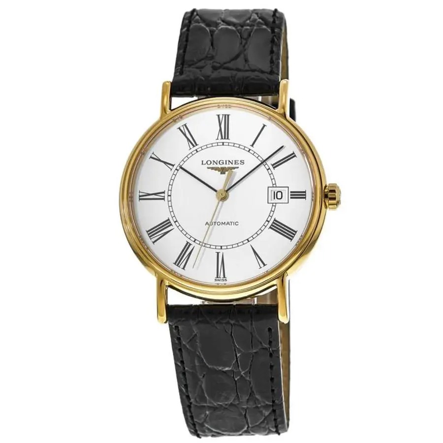 Longines Presence Automatic White Dial Leather Men`s Watch L4.921.2.11.2
