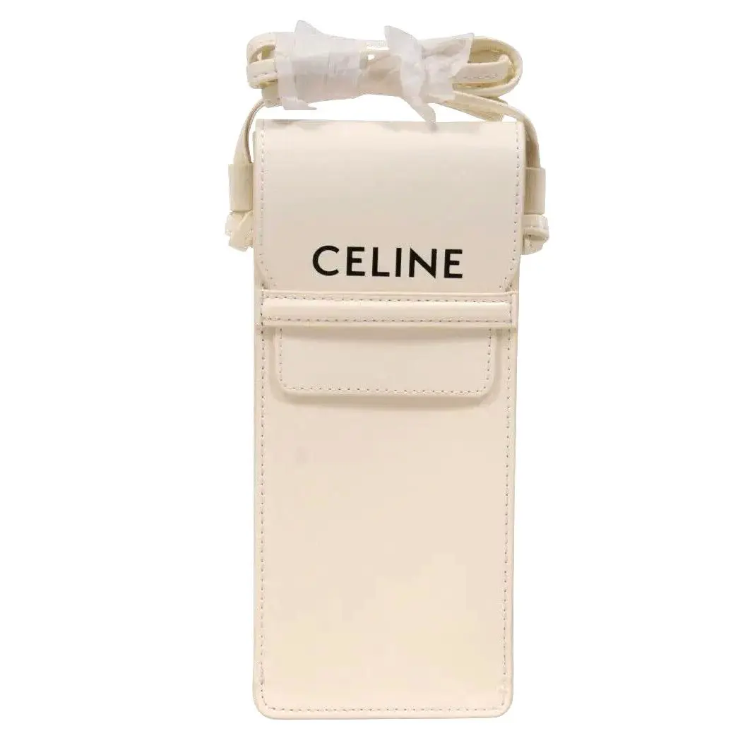 White Crossbody Pouch Phone Wallet Sunglasses Case by Celine