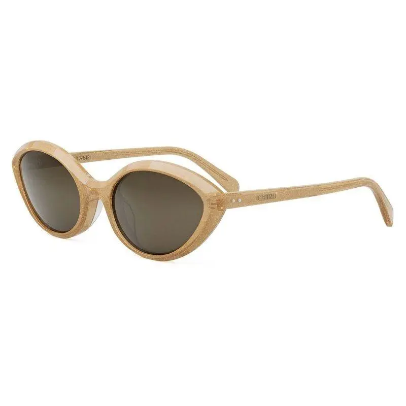 Celine CL40264U 59E Milky Peach Gold Glitter/brown Sunglasses 57MM