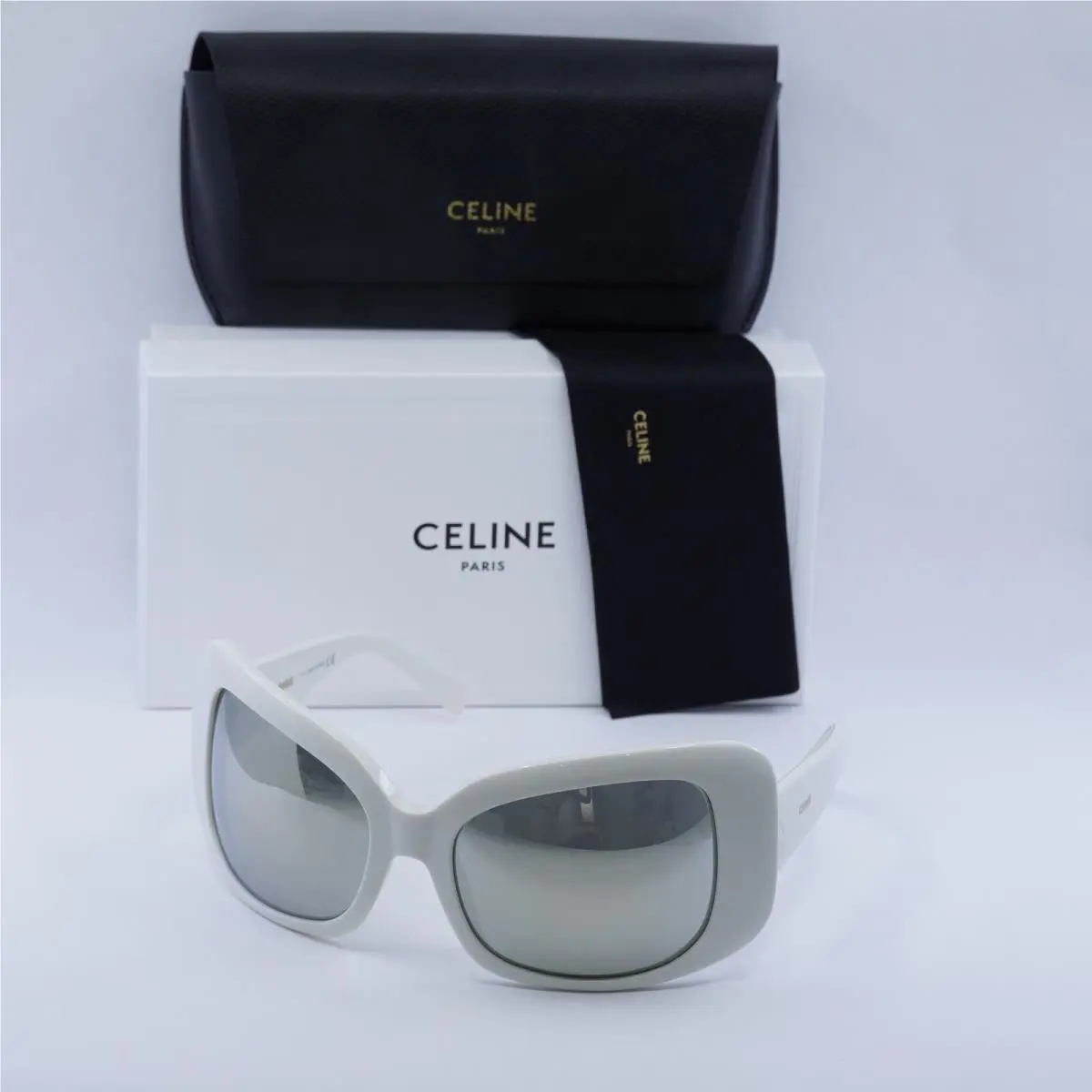 Celine CL40224I 25C White/silver Mirror 66-21-145 Sunglasses