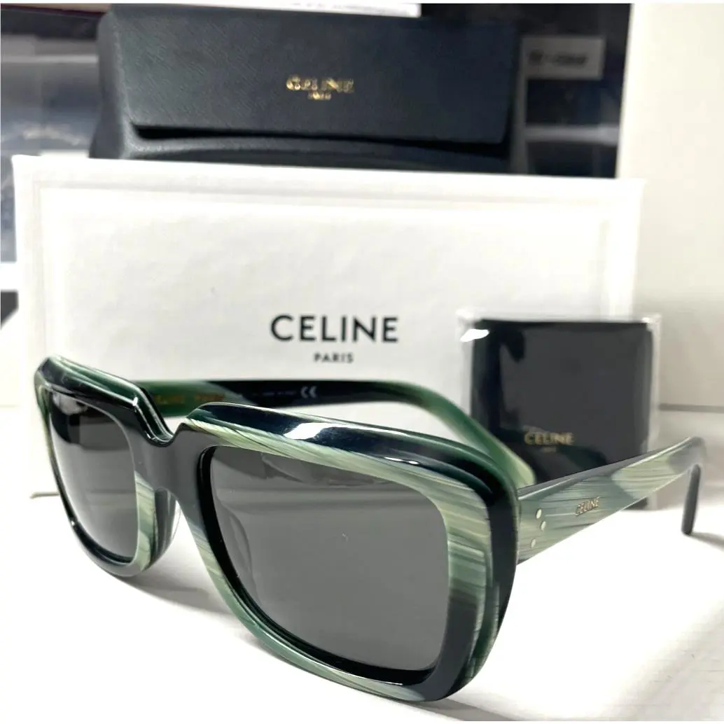 Celine Paris CL 40091I 61A Green Horn W/grey Lens Sunglasses 57-21