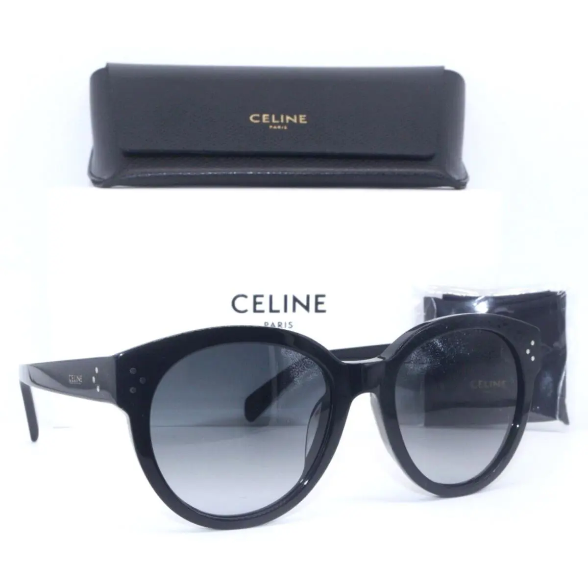 CL40169F 01B Polished Black/grey Gradient Lens Sunglasses 56-20 by Celine