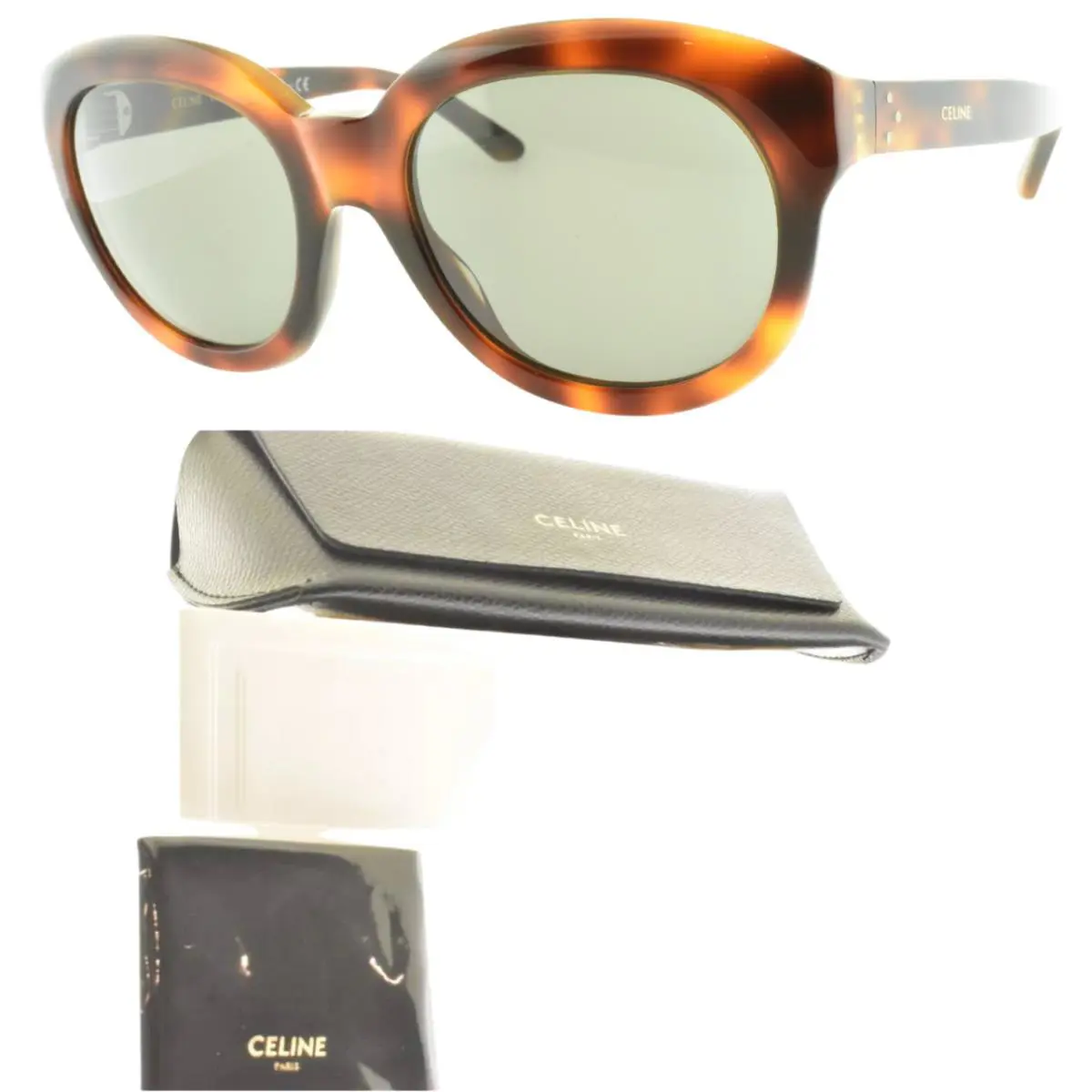 Celine CL40071I 56N 3 56-20-140 Dark Havana Round Full Rim Womens Sunglass