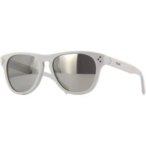 Celine Paris CL 40103U 21C White Sunglasses Grey Mirrored Lenses 54MM