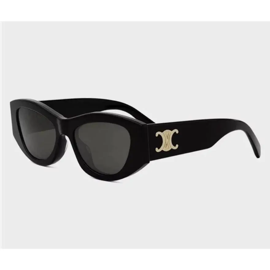 CL40308U 01A Triomphe Women Sunglasses Black Gold Grey Lens by Celine