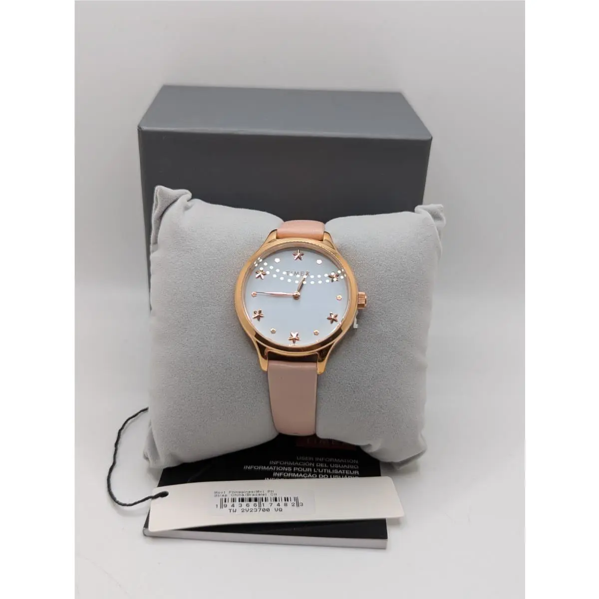 TW2V23700 Womens Pink Analog 12-Hour Dial Round Classic Wristwatch W/ Box by Timex