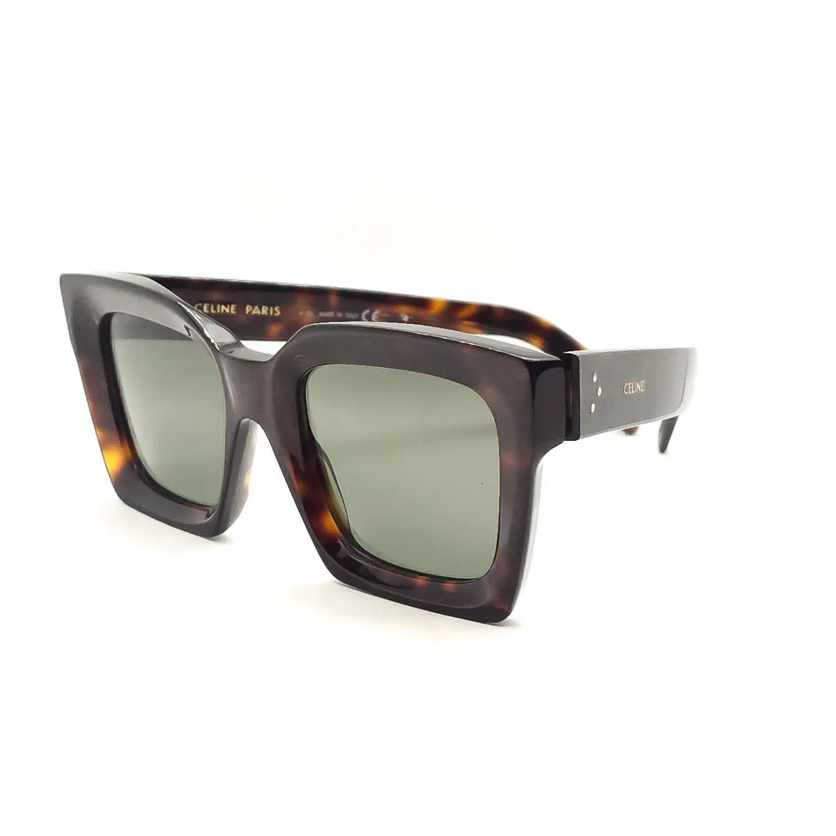 Celine CL40130I Sunglasses 52N Havana / Green Lenses Size 51