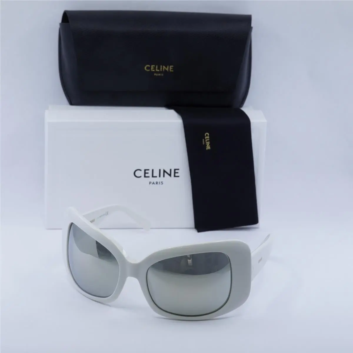 Celine CL40224I 25C White/silver Mirror 66-21-145 Sunglasses