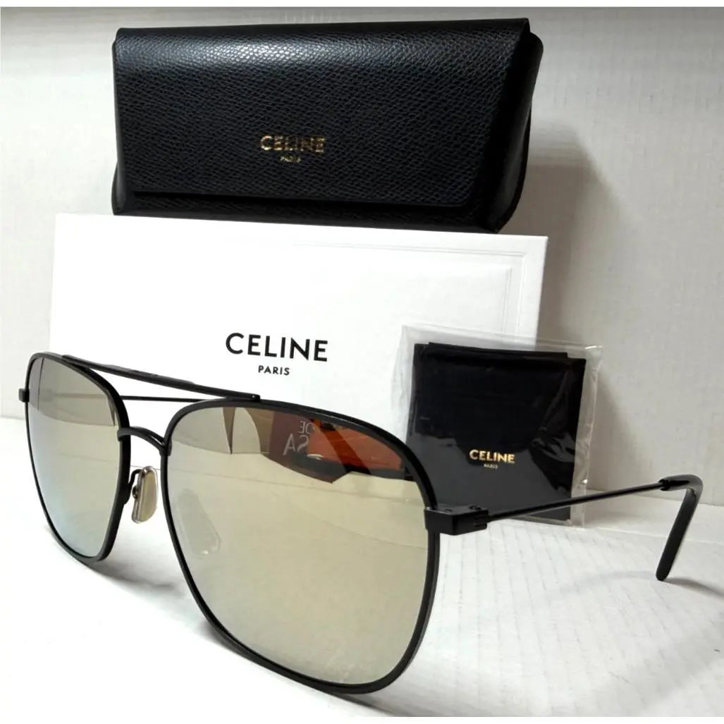 Celine CL40063U 02C Shiny Black W/grey Mirrored Lens Sunglasses 59-15
