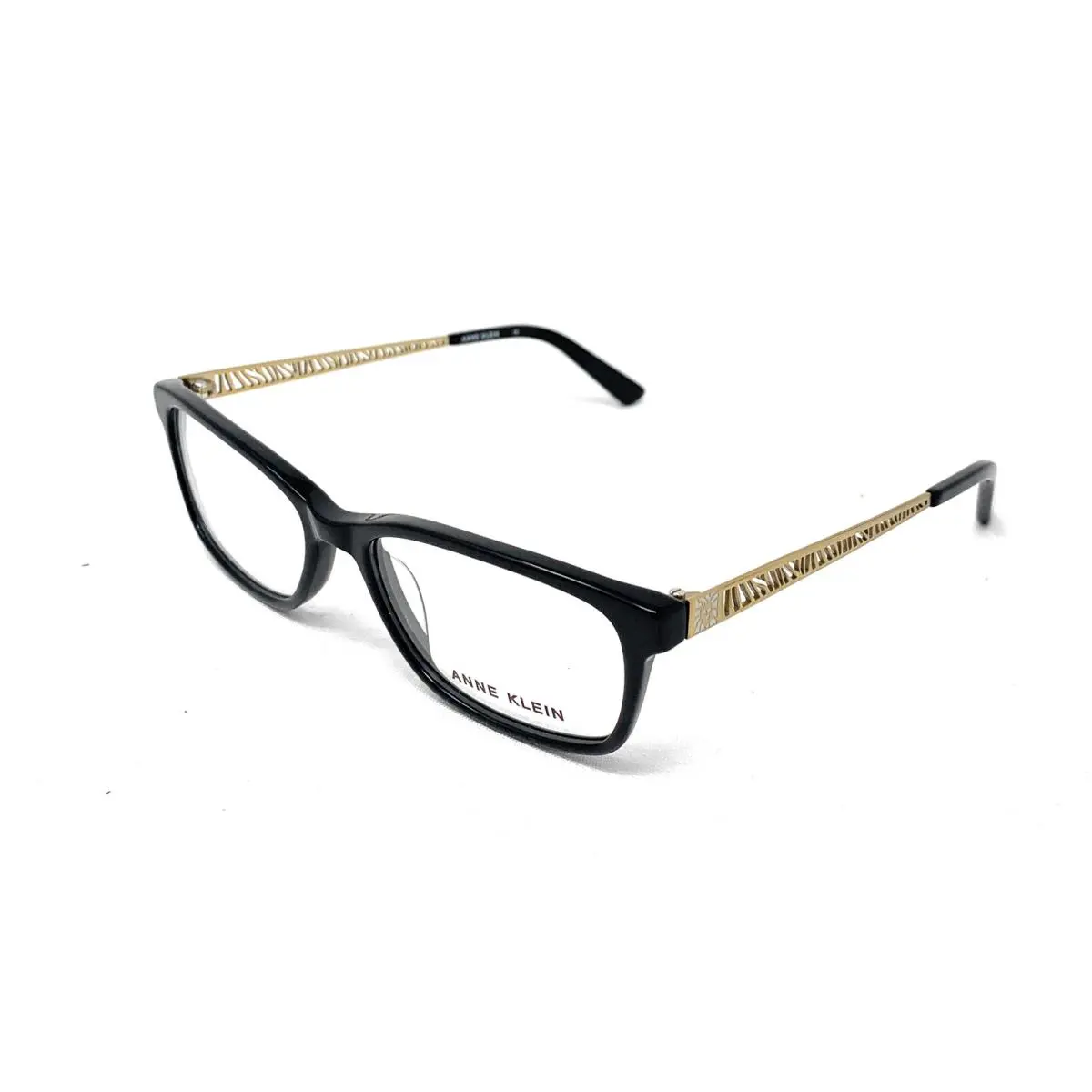 Anne Klein Women`s Eyeglasses Frames AK 5057 001 Shiny Black / Gold 53mm