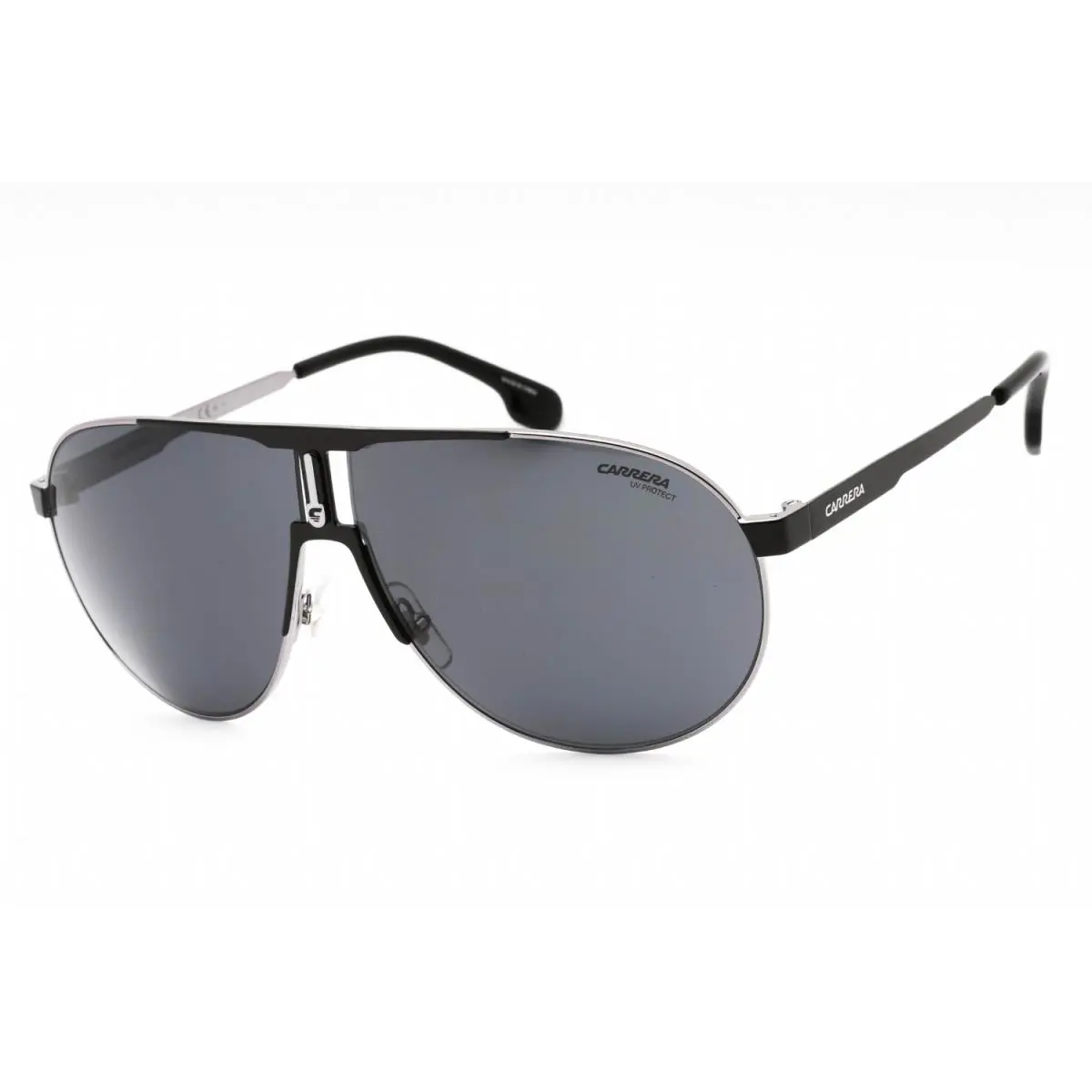 Carrera 1005/S 0TI7 IR Sunglasses Ruthenium Frame Gray Blue Lenses 66mm