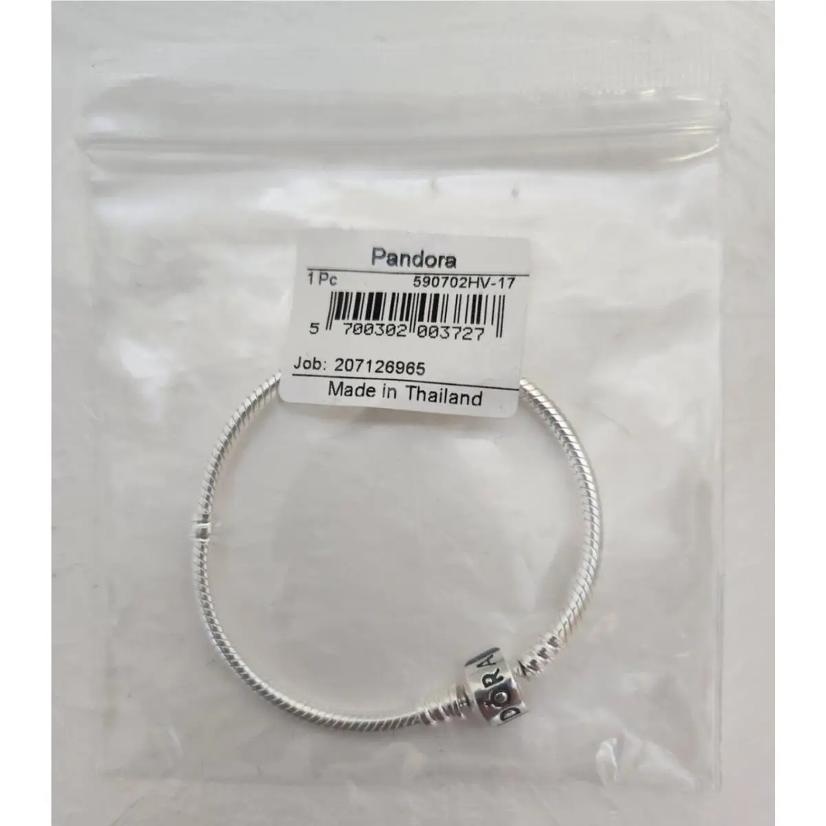 Pandora Moments 590702HV-17 Snake Chain Sterling Silver Bracelet