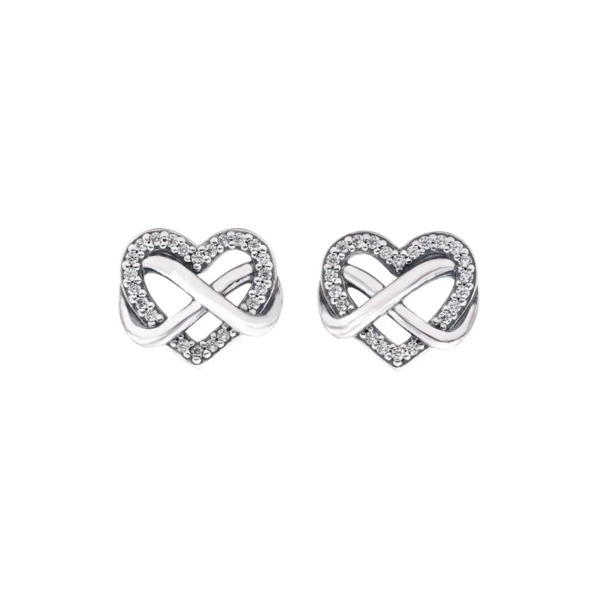 Pandora Sparkling Infinity Heart Stud Earrings 292667C01