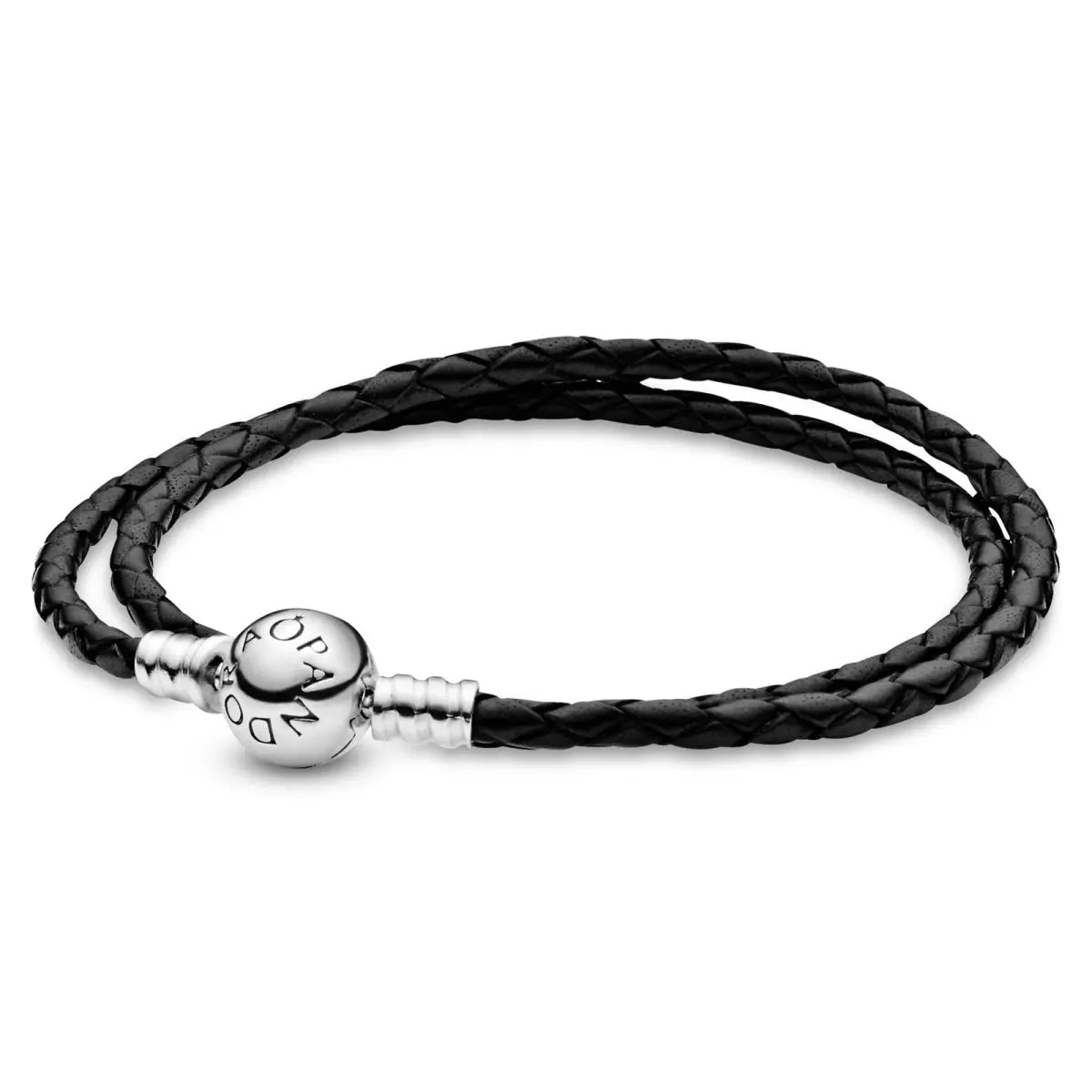 Pandora Moments Double Black Leather Bracelet 590745CBK-D2