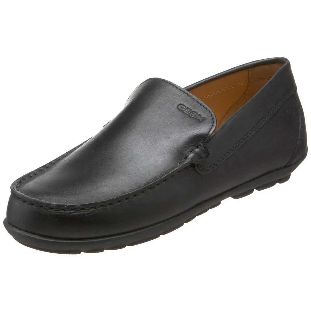 Geox Kid`s Fast A Black Leather Loafer Toddler/little Kid/big Kid