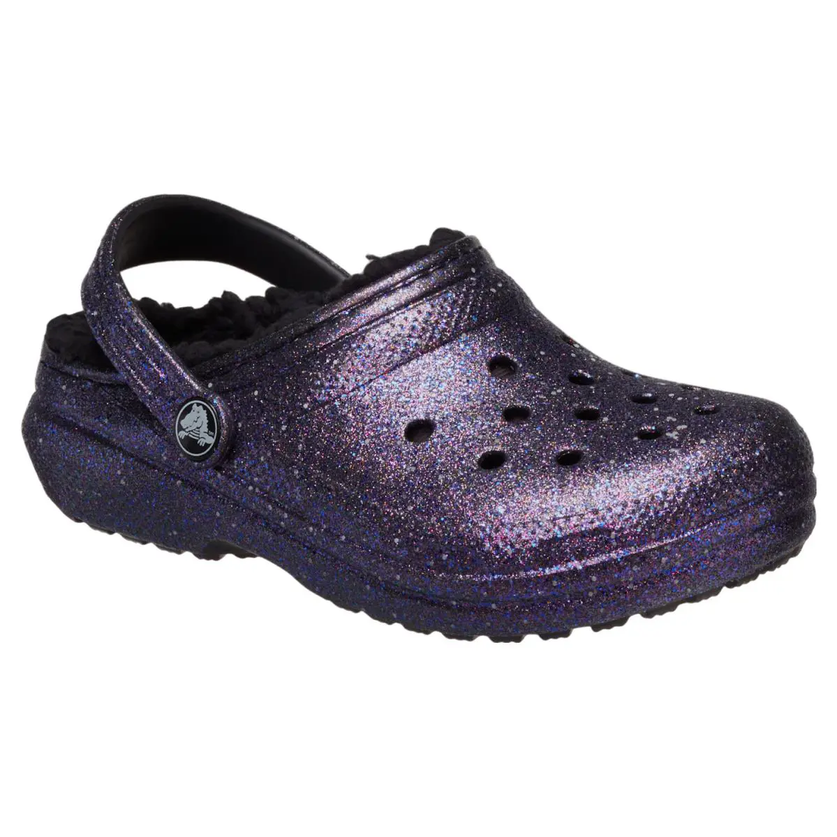 Crocs Classic 210764-0C4 Clog Kids C11 Space Glitter Lined Comfort Shoes ERK1858 - Purple