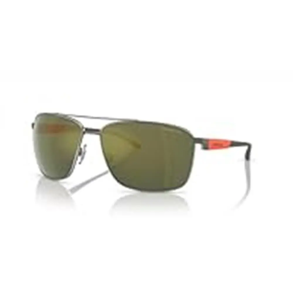 Man Sunglasses Gunmetal Frame Dark Green Mirror Petrol Lenses 65MM by Arnette