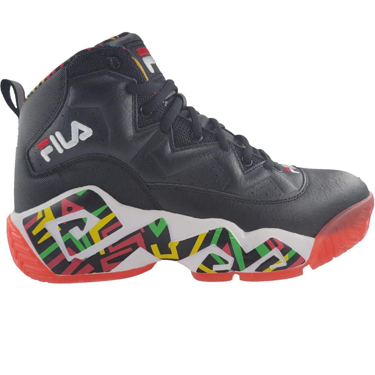 Fila Men`s 1BM01264-041 MB Jamal Mashburn Blk Jelly Bean Retro Basketball Shoes - Black / Jelly Bean / Red Ice