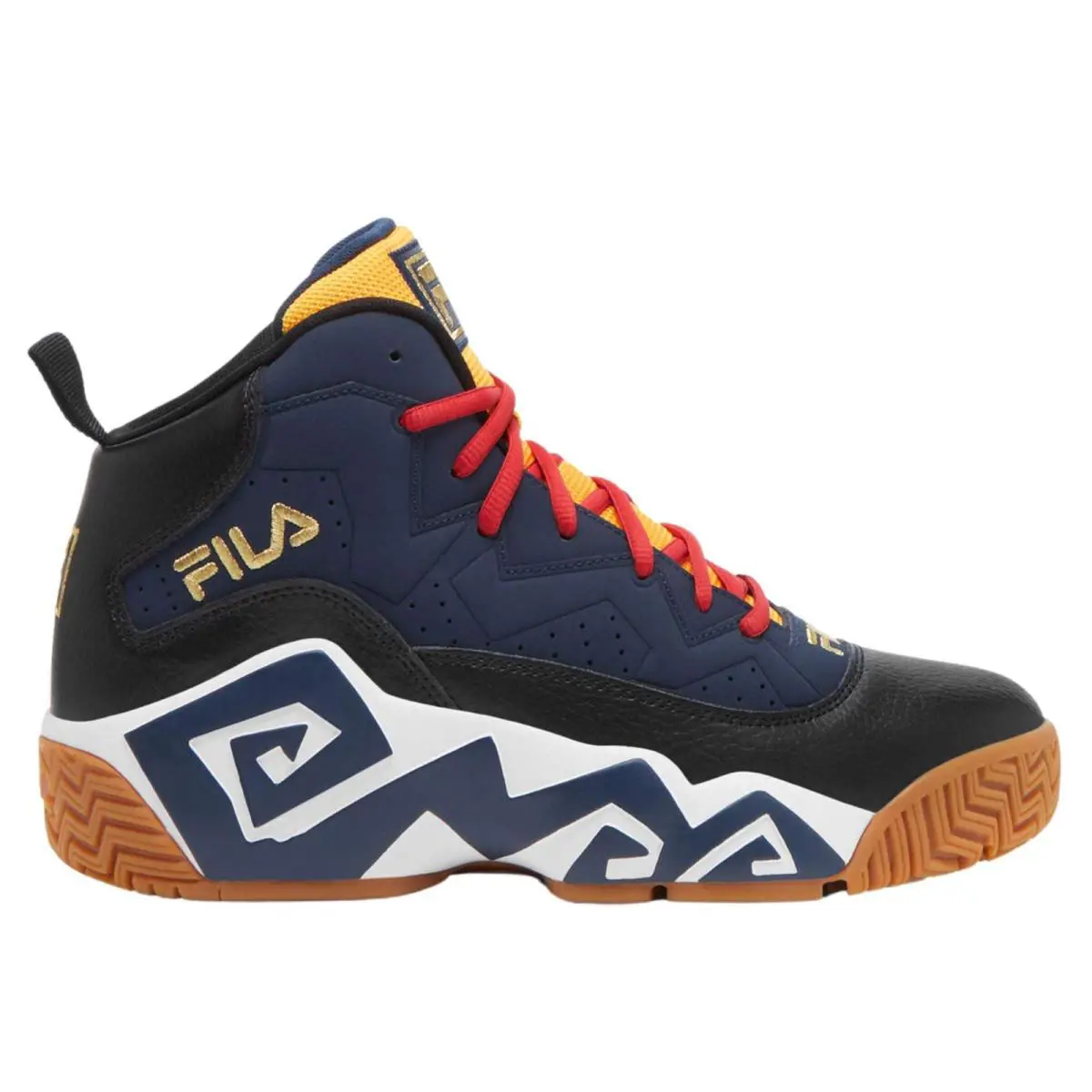 Fila Men`s 1BM01865-410 MB Jamal Mashburn Blue Blk White Retro Basketball Shoes - Blue, White
