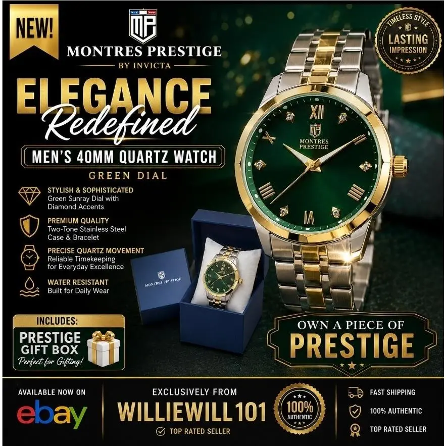 Montres Prestige Invicta Men’s 40mm Quartz Watch Green Dial