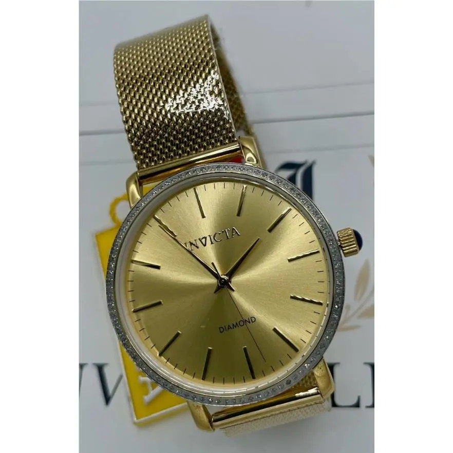 Invicta Elite Diamond 0.32 Carat Diamond Unisex Watch - 38mm Gold 48748