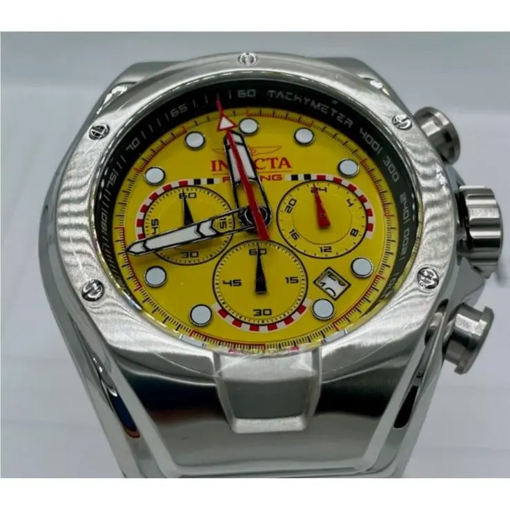 Racing Redline 48mm Men`s Watch Yellow Chronograph Dial 47748 by Invicta
