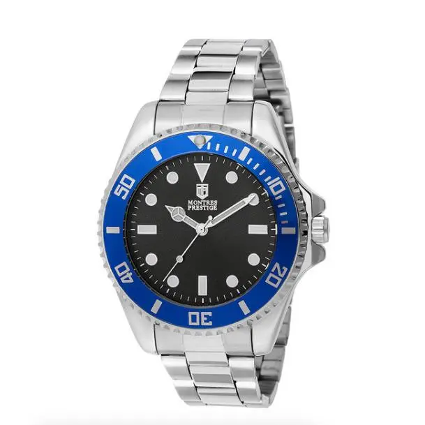 Invicta X Montres Prestige Men`s Silver/blue/black Watch 42mm MPW-0082 - Dial: Blue, Band: Silver, Bezel: Blue