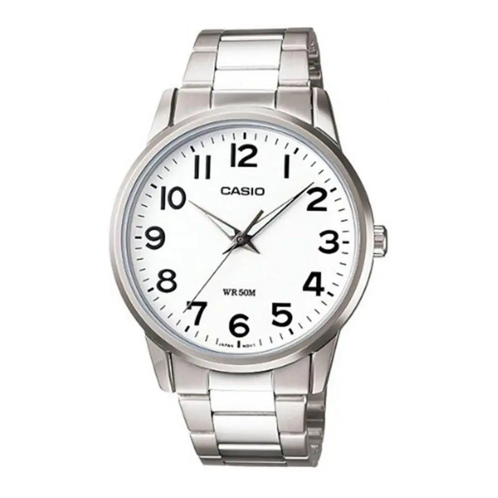 Womens Wristwatch Casio LTP-1303D-7B Stainless Steel White Classic - Dial: White, Band: Silver, Bezel: Silver