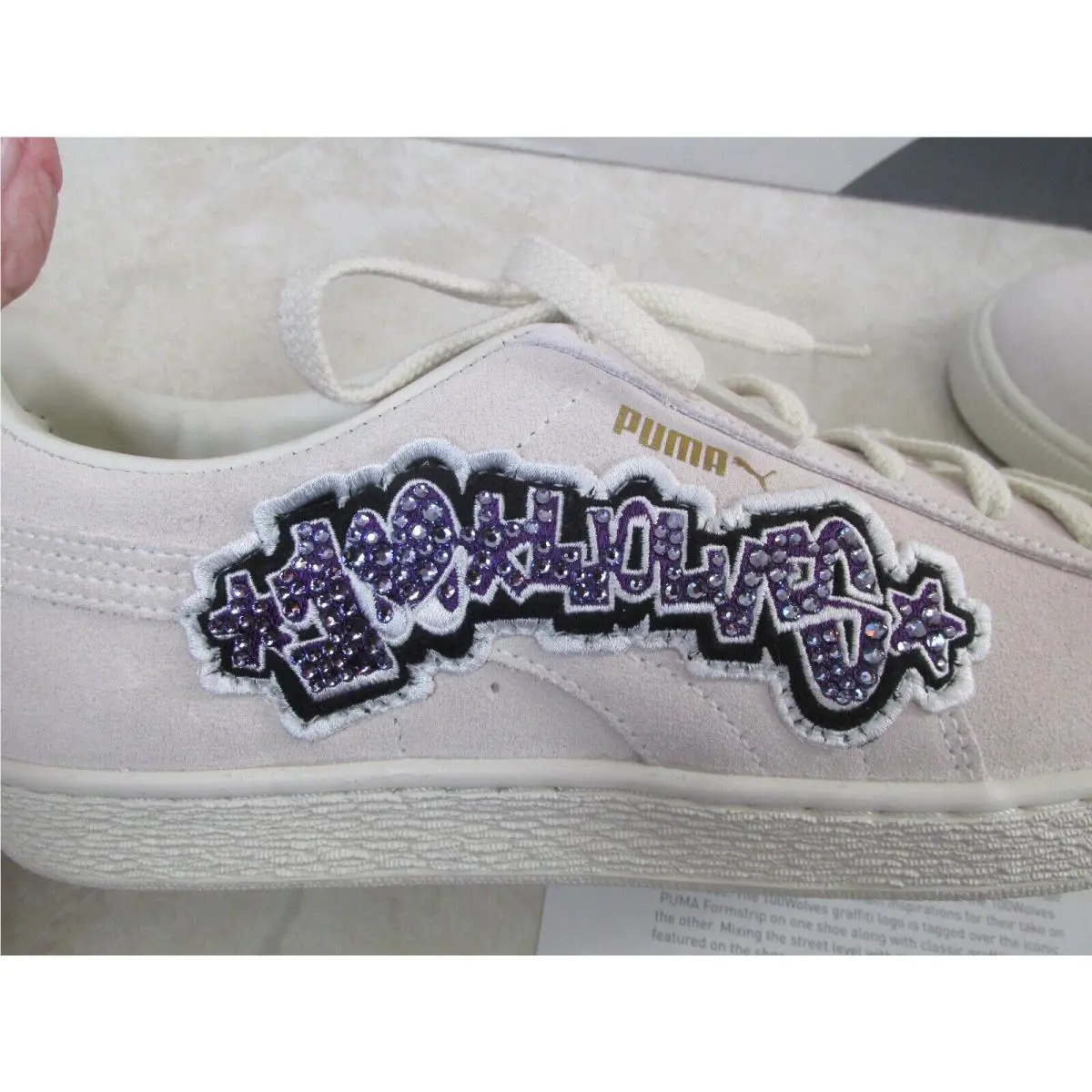 Puma shoes - Puma 100Wolves X Suede Studio Lace Up - 933470-01 - White (UPC: 889179608190) 0