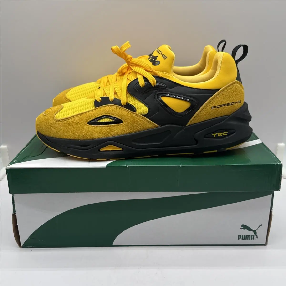 Puma Porsche Legacy Trc Blaze Lace Up Sneakers Mens Sz 13 Yellow 3073860