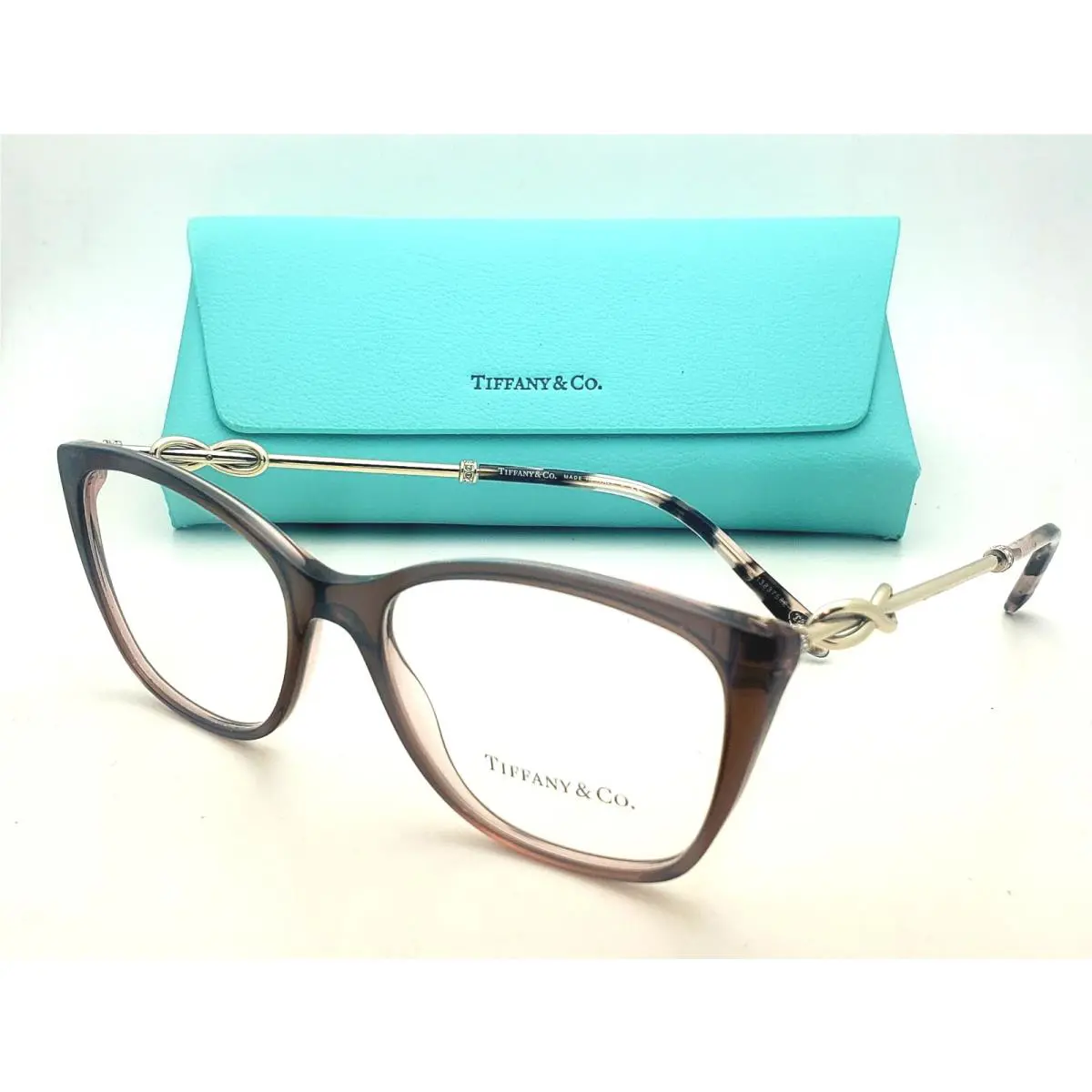 Tiffany Co. Eyeglasses TF 2160-B 8255 54-17 Brown Gold W/swarovski Crystals