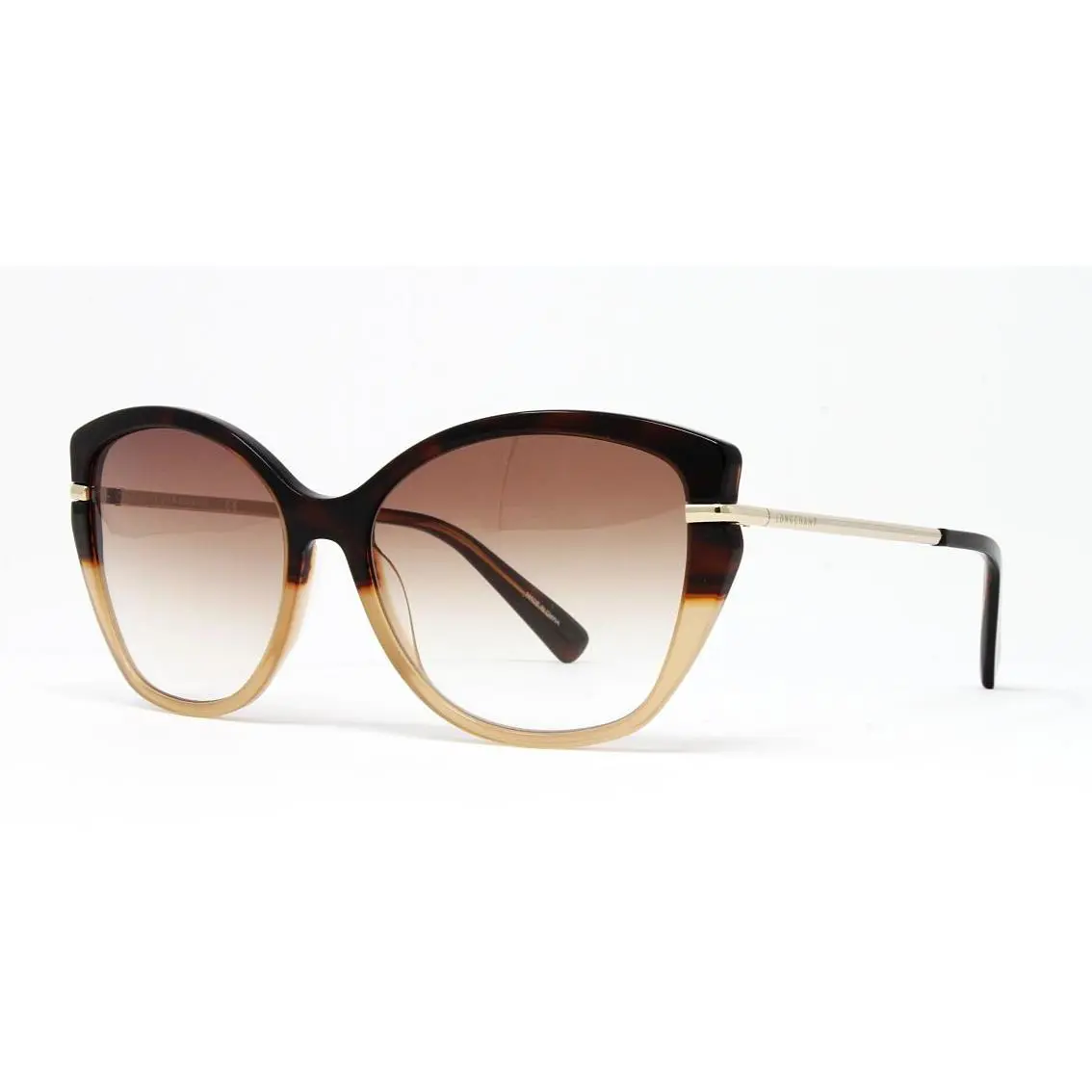 Longchamp Sunglasses Women`s Honey Havana Cat Eye Plastic 57mm LO627S-218