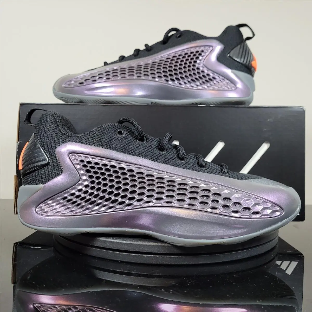Adidas AE 1 Low Basketball Athletic Shoes Iron Metallic JQ8885 Kid`s Sz 7