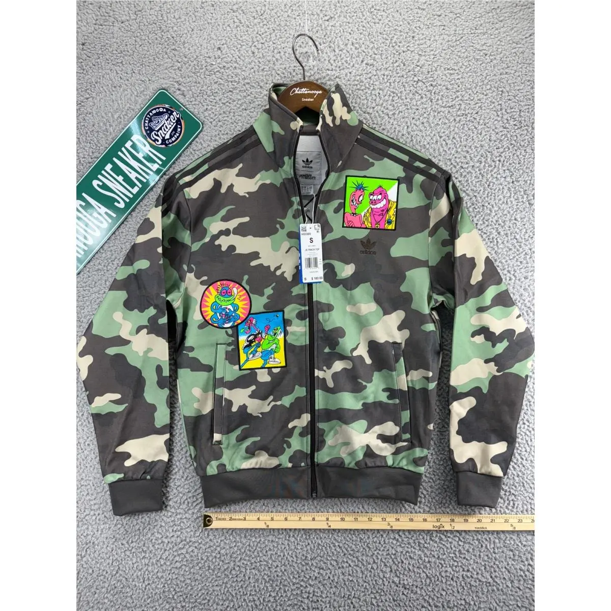 Adidas x Jeremy Scott Camo Track Jacket Mens Small Green Zip Up JS Top S