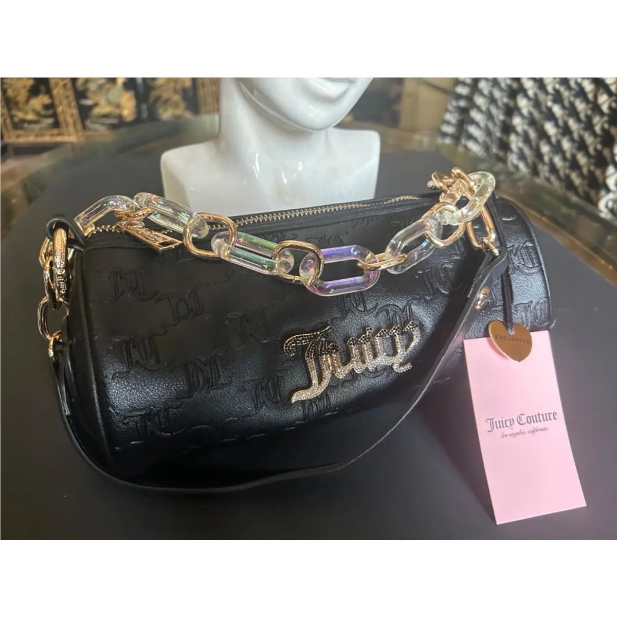 Juicy Couture Exclusive Bling Bling Roll Bag Barrel Liquorice Black Shoulder Bag