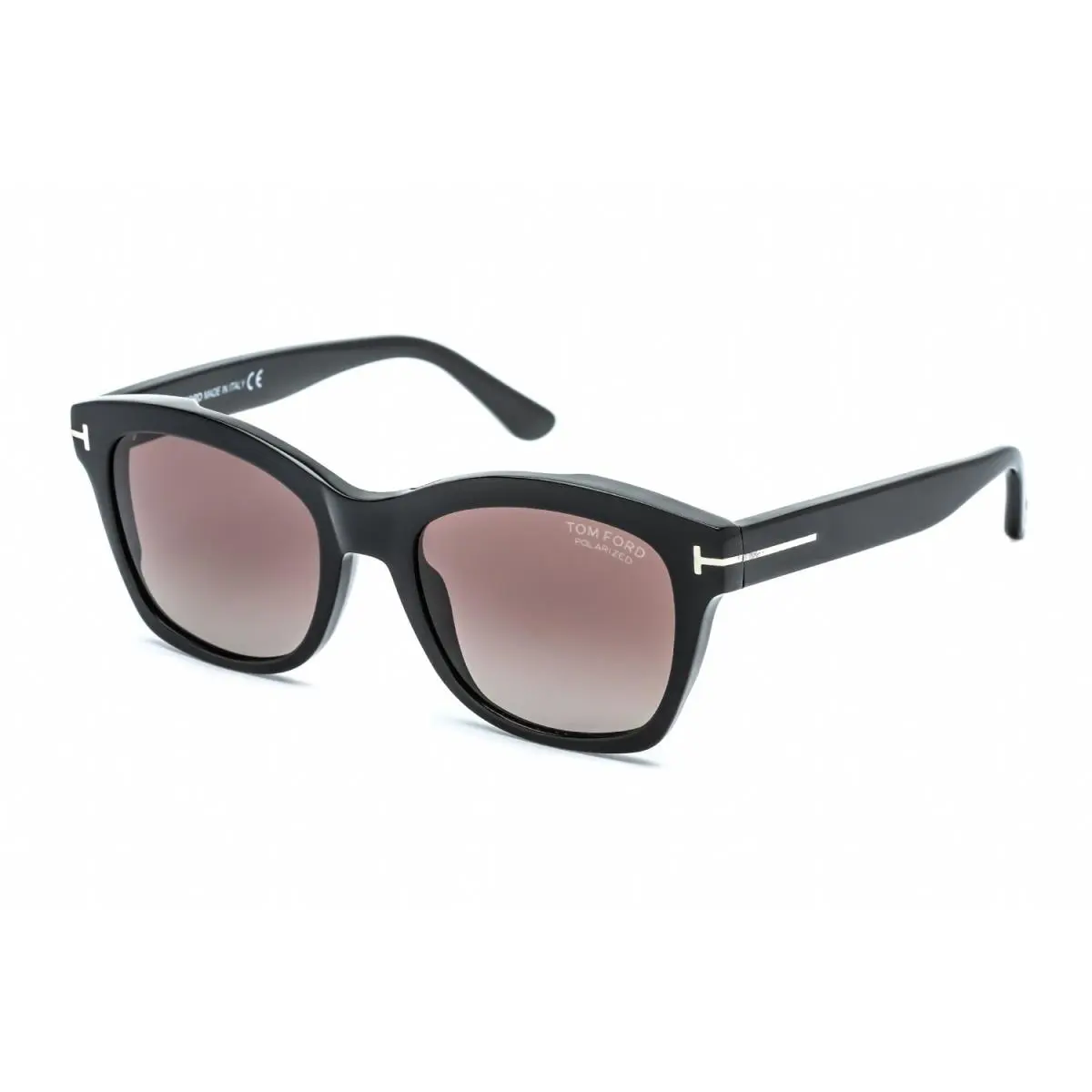 Tom Ford LAUREN-02 FT0614 01H Sunglasses Black Frame Brown Polarized Lenses 52mm