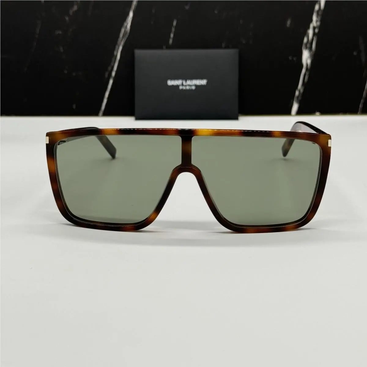 SL 364 Mask Ace 002 Brown Green Unisex SL364 002 Saint Laurent Sunglasses by Yves Saint Laurent