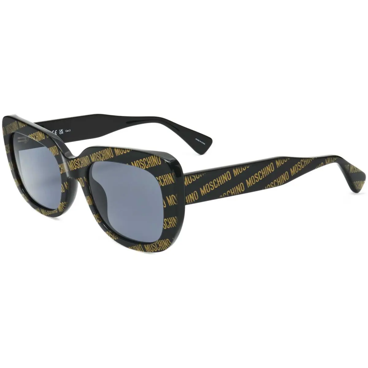 Moschino Women`s 53mm Black with Gold Logo Pattern Sunglasses MOS132-S-7RM-53