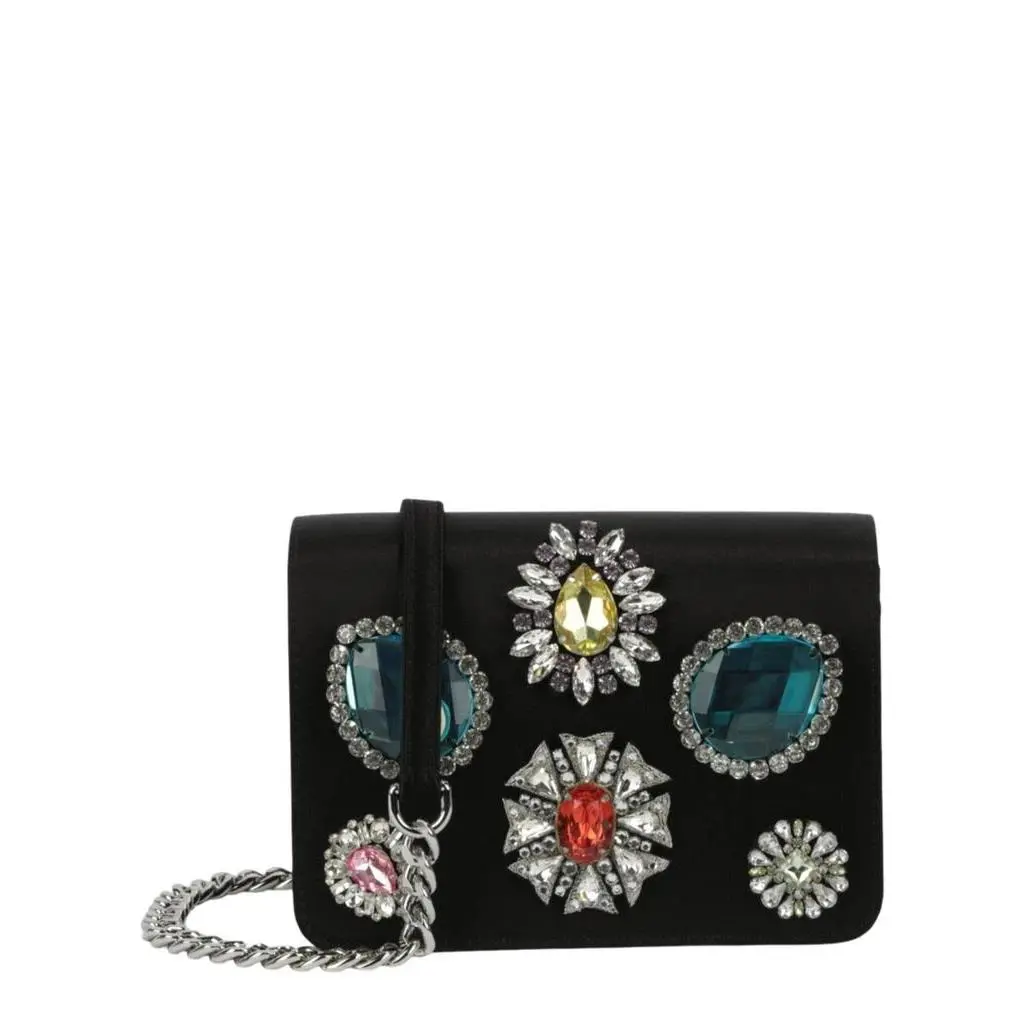 AW23 Moschino Couture Jeremy Scott Black Oversized Diamonds Shoulder Bag