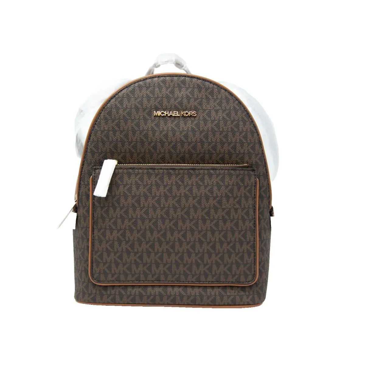 Michael Kors Adina Signature Backpack MK Leather Pvc Logo - Exterior: Brown