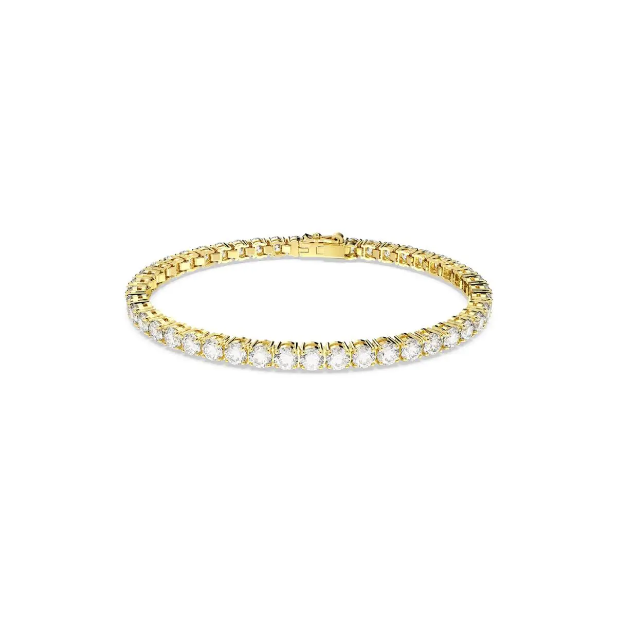 Swarovski Matrix Tennis Bracelet Round Cut Small Gold-tone Plated 5657665
