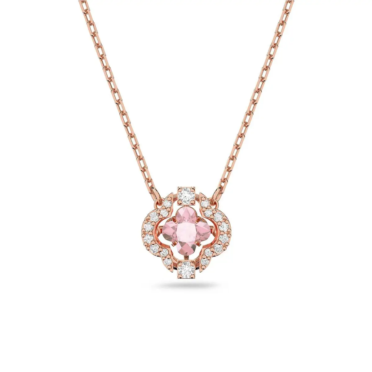 Swarovski Una Necklace Clover Pink Rose Gold-tone Plated